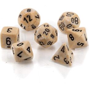Chessex CHX27402 Dice-Marble Ivory/Black Set