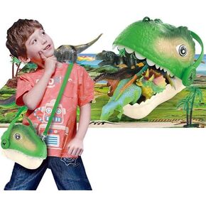 Rex Rangers Toys Dinosaurs and Prehistoric Figures Pack with Portable Dinosaur Head Storage Box for Kids 3-5 Years