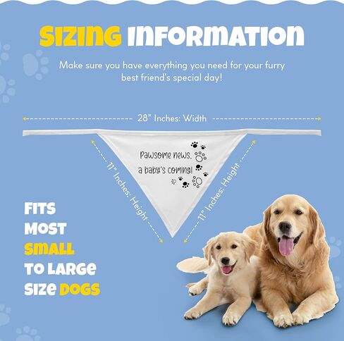 HOUNDNINE - باندانا إعلان الحمل للكلب - خمن ماذا؟ وشاح كاشف للأم الحامل - إكسسوارات للحيوانات الأليفة قابلة للغسل مصنوعة من القطن الناعم - تناسب الجراء الصغيرة إلى المتوسطة اللطيفة، مقاس - 28 × 11 in Kuwait