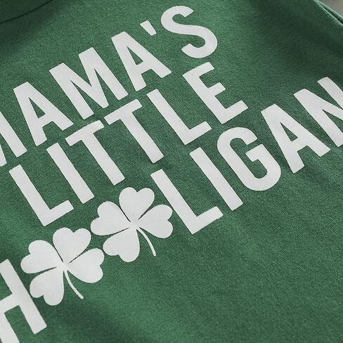 Toddler Baby Boy St. Patrick's Day Clothes Short Sleeve Letter Print T-Shirt Tops Casual Drawstring Pants Outfits in Kuwait