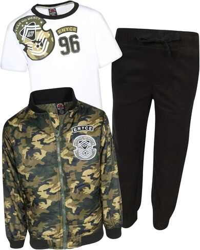Boys 3-Piece Jacket & Pants Set, Army Green, Size 4' in Saudi Arabia
