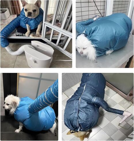 معطف مجفف شعر الكلاب من مانون روزا، بدون استخدام اليدين وقابل للطي وسريع الجفاف، أداة للعناية بالحيوانات الأليفة للكلاب والقطط الصغيرة والمتوسطة والكبيرة، تجفيف 360 درجة مع حقيبة تجفيف الشعر في الحمام (متوسط) in Kuwait