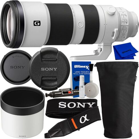 عدسة Sony FE مقاس 200-600 مم f/5.6-6.3 G OSS مع ملحقات الشركة المصنعة (أغطية العدسات الأمامية والخلفية، وغطاء العدسة، وحزام العدسة، وطوق الحامل ثلاثي القوائم، وحقيبة العدسة) ومجموعة صيانة المعدات الفاخرة in Kuwait