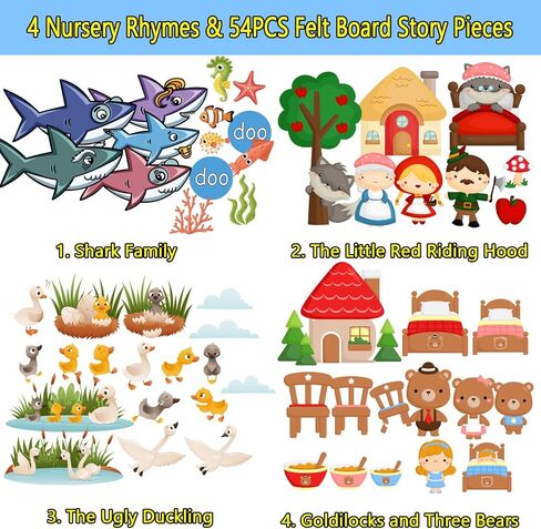 مجموعة قصص من لوح الفلانيل اللباد مكونة من 4 قطع للأطفال الصغار، قطع من ألواح الفلانيل اللباد مع لوح الفلانيل اللباد لنشاط لوح اللباد في الفصل الدراسي لمرحلة ما قبل المدرسة، قصة لوح الفلانيل من اللباد لمرحلة ما قبل المدرسة in Kuwait
