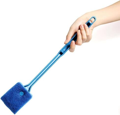 2 PCS Double-Sided Aquarium Fish Tank Algae Cleaning Brush with Non-Slip Handle, Sponge Scrubber Cleaner for Glass Aquariums and Home Kitchen in Saudi Arabia