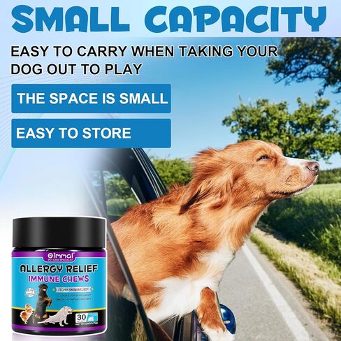 تخفيف حكة جلد الكلب، علاجات مضادة لحكة الكلاب، 150 قطعة تخفيف حساسية للكلاب، مضغ ناعم لتخفيف حكة الجلد، إنزيمات أوميغا 3، دعم مناعي محسّن والحساسية الموسمية (150 قطعة علاج مضادة لحكة الكلاب) in Kuwait