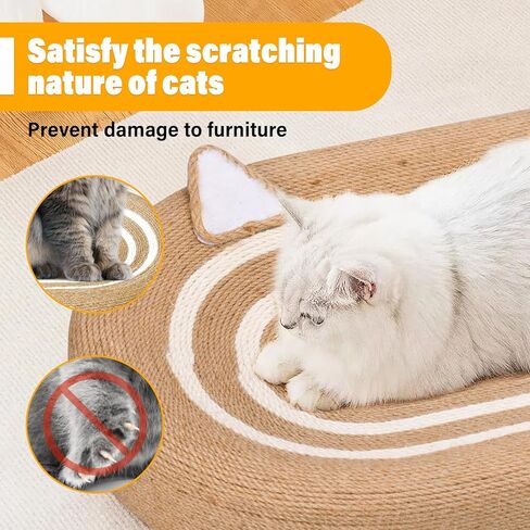 3 in 1 Cat Scratcher, Durable and Reusable Cat Scratching Board, Anti-Slip Cat Scratchers for Indoor Cats, Extra Large Cat Scratch Pad with Toy Balls, Cat Scratch for Playing and Resting in Kuwait