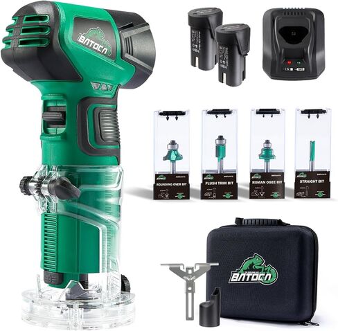 أداة توجيه حافة النخيل اللاسلكية ماكس 12 فولت من باتوكا، 2 قطعة 12 فولت 2.0 أمبير في الساعة بطاريات ليثيوم أيون وشاحن سريع متضمنة، مجموعة تشذيب خشبية خفيفة الوزن مع 4 قطع توجيه H10، حقيبة توجيه باتوكا إيفا in Kuwait