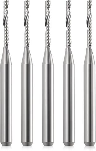 1/8 شانك CNC راوتر بت 1 فلوت نهاية مطحنة مفردة فلوت لولبي راوتر بت قطع طحن القاطع مع 1/16 بوصة قطع قطر للبلاستيك الأكريليك MDF (5) in Kuwait