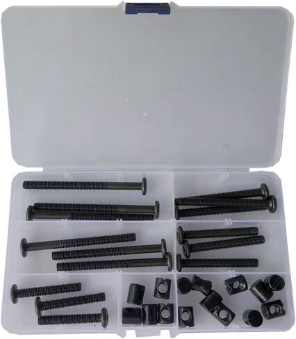 أسود سرير الطفل سرير مسامير الأجهزة استبدال عدة 15-Set M6x40/50/60/70/80 مللي متر عرافة المقبس رئيس الترباس و برميل المكسرات مجموعة متنوعة in Kuwait