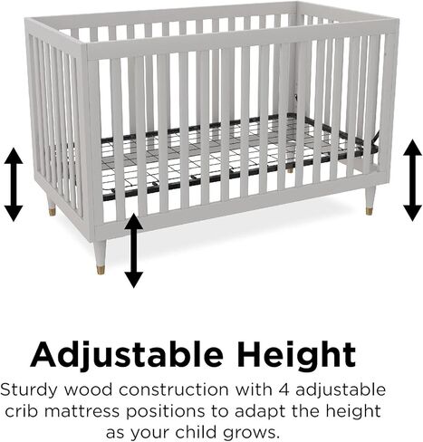 سرير أطفال روان فالي فلينت 3 في 1 من ليتل سيدز، أبيض/أسود مع أرجل خشبية in Kuwait