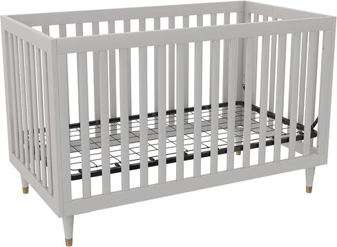 سرير أطفال روان فالي فلينت 3 في 1 من ليتل سيدز، أبيض/أسود مع أرجل خشبية in Kuwait