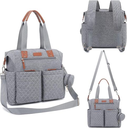حقيبة حفاضات مع حقيبة لهاية ووسادة تغيير الحفاضات، حقيبة ظهر لحفاضات الأطفال بسعة كبيرة للسفر للنساء والأم والأب، هدايا للأم الجديدة للنساء in Kuwait