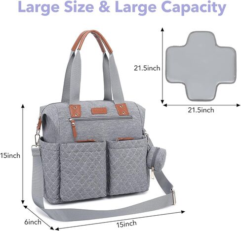 حقيبة حفاضات مع حقيبة لهاية ووسادة تغيير الحفاضات، حقيبة ظهر لحفاضات الأطفال بسعة كبيرة للسفر للنساء والأم والأب، هدايا للأم الجديدة للنساء in Kuwait