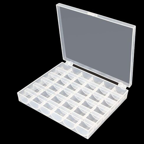 10 عبوات من منظم البكرات البلاستيكي الفارغ، حامل علبة البكرات 36 فتحة، صندوق تخزين منظم البكرات الشفاف، علبة بكرات البكرات لآلة الخياطة in Kuwait