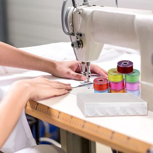 10 عبوات من منظم البكرات البلاستيكي الفارغ، حامل علبة البكرات 36 فتحة، صندوق تخزين منظم البكرات الشفاف، علبة بكرات البكرات لآلة الخياطة in Kuwait