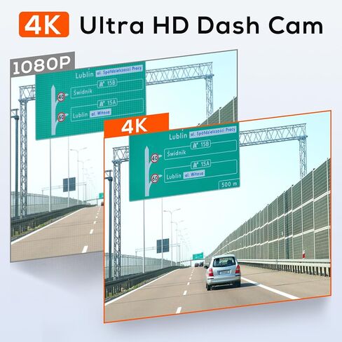 كاميرا داش كام أمامية وخلفية، كاميرا داش 4K UHD للسيارات، كاميرا داش كام مزدوجة مع بطاقة SD 32 جيجا، كاميرات داش 3.0 بوصة شاشة IPS، مستشعر G، رؤية ليلية فائقة، زاوية واسعة 170 درجة، WDR، وضع انتظار 24 ساعة، تسجيل حلقة in Kuwait
