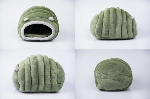 Missrir Small Animals Cave Beds, Hamster Hideout，Cozy House Bedding for Rats Hedgehog Sugar Glider, Caterpillar Shaped Small Pet House (Green) in Kuwait