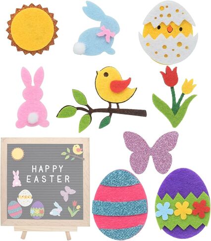 9 قطع من ملحقات لوحة أحرف عيد الفصح لقضاء العطلات الموسمية الربيعية ورأى لوحة أحرف الديكور ورأى لوحة الرموز ورأى قطع رمز لوحة الرسائل (اللوحة غير متضمنة) in Kuwait