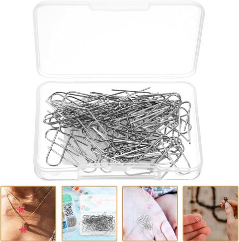 200Pcs High Temperature Nichrome Wire for Ceramic, Jump Rings for Jewelry Making, 21 Gauge with Plastic Storage Box, U Hanger Hook for DIY Pendant Ornament Fusing Wire for Ceramic Kiln Glass in Kuwait