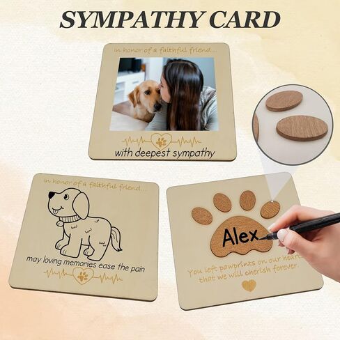 PHIELEY Sympathy Gift Baskets for Loss of Dog, Pet Condolence Grief Card Set, Puppy Passing Away Remembrance Memory Stone, Cat Rainbow Bridge Died Death Grieving Bereavement Candle Keepsake in Saudi Arabia