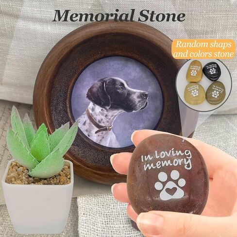 PHIELEY Sympathy Gift Baskets for Loss of Dog, Pet Condolence Grief Card Set, Puppy Passing Away Remembrance Memory Stone, Cat Rainbow Bridge Died Death Grieving Bereavement Candle Keepsake in Saudi Arabia