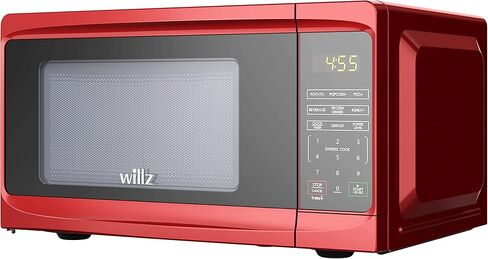 فرن ميكروويف صغير على سطح الطاولة من ويلز، 6 برامج طهي معدة مسبقًا، شاشة LED داخلية، 0.7 قدم مكعب، 700 وات، أحمر WLCMV807RD-07 in Kuwait