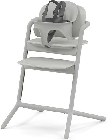 نظام الكرسي العالي سايبكس ليمو 2، ينمو مع طفل يصل وزنه إلى 209 رطل، تعديل الارتفاع والعمق بيد واحدة، ميزة أمان العجلات المضادة للطرف - أبيض رملي in Kuwait