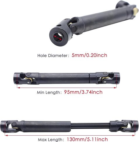Stainless Steel Driveshaft with Black Coating Heavy-Duty Drive Shaft for TRX4 Axial SCX10 90046 AXI03007 Redcat Gen 8 RC 1/10 Crawler Car Upgrade Accessories(95-130MM) in Saudi Arabia