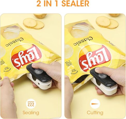 Aieve Bag Sealer Mini, Rechargeable Chip Bag Sealer, Handheld 2 In 1 Heat Seal & Cutter in Saudi Arabia