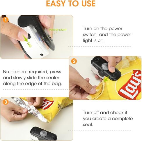 Aieve Bag Sealer Mini, Rechargeable Chip Bag Sealer, Handheld 2 In 1 Heat Seal & Cutter in Saudi Arabia
