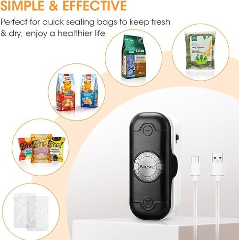 Aieve Bag Sealer Mini, Rechargeable Chip Bag Sealer, Handheld 2 In 1 Heat Seal & Cutter in Saudi Arabia
