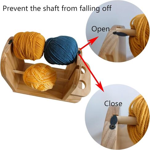 Hgfunlux Yarn Holder Dispenser for Crocheting,Crochet Yarn Holder,Twizzter Portable Yarn Holder,Yarn Ball Holder Double Revolving for Crochet Knitting,Handmade Wood Yarn Dispenser in Saudi Arabia