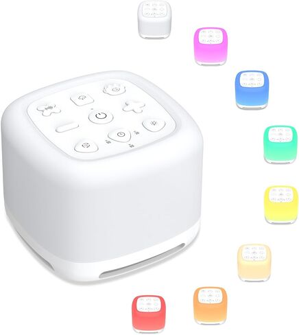 White Noise Machine,Portable Sound Machine for Baby Adult, Features Powerful Battery, 40 Soothing Sound and 8 Colors Light, Noise Canceling for Office & Sleeping, Sound Therapy for Home, Travel, Regis in Kuwait