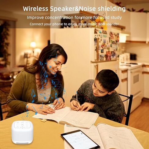 White Noise Machine,Portable Sound Machine for Baby Adult, Features Powerful Battery, 40 Soothing Sound and 8 Colors Light, Noise Canceling for Office & Sleeping, Sound Therapy for Home, Travel, Regis in Kuwait