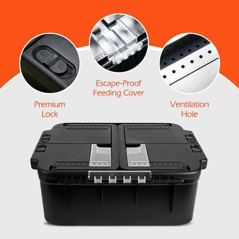 Small Pet Carrier for Travel, Amphibians Habitat Terrarium Kits, Guinea Pig Carrier Lizard Bird Rabbit Carrier Cage with Tweezer Bowl for Spider Gecko Chameleon Snake Frog in Kuwait