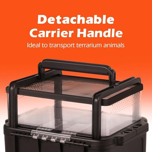 Small Pet Carrier for Travel, Amphibians Habitat Terrarium Kits, Guinea Pig Carrier Lizard Bird Rabbit Carrier Cage with Tweezer Bowl for Spider Gecko Chameleon Snake Frog in Kuwait