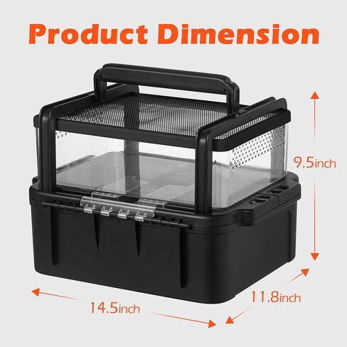 Small Pet Carrier for Travel, Amphibians Habitat Terrarium Kits, Guinea Pig Carrier Lizard Bird Rabbit Carrier Cage with Tweezer Bowl for Spider Gecko Chameleon Snake Frog in Kuwait