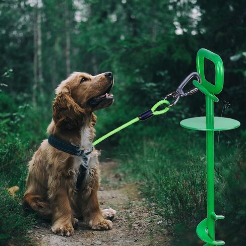 Dog tie Out Stake, 15in Dog tie Out Cable and Stake, Dog Anchor with 16ft Heavy Duty Cable and Drill Adapter, Dog Stake for Beach, Dog Stake and Cable for 100 Lbs Large Dogs in Saudi Arabia