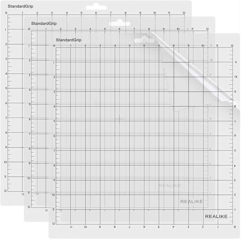 سجادة قطع بمقبض قياسي مقاس 12x12 من REALIKE من أجل Cricut Explore One/Air/Air 2/Maker(3 حصائر)، حصيرة قطع لاصقة غير قابلة للانزلاق للحرف اليدوية واللحف والخياطة وجميع الفنون in Kuwait