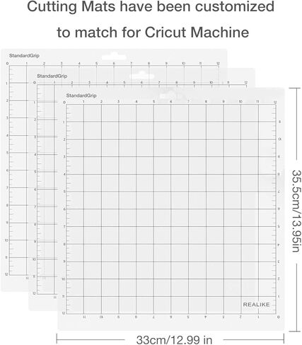 سجادة قطع بمقبض قياسي مقاس 12x12 من REALIKE من أجل Cricut Explore One/Air/Air 2/Maker(3 حصائر)، حصيرة قطع لاصقة غير قابلة للانزلاق للحرف اليدوية واللحف والخياطة وجميع الفنون in Kuwait