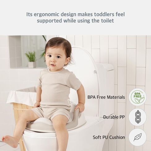 غطاء مقعد المرحاض للأطفال من مومن ليتل، مناسب للأولاد والبنات، مزود بمقابض، تصميم مضاد للانزلاق وواقي من الرذاذ in Kuwait