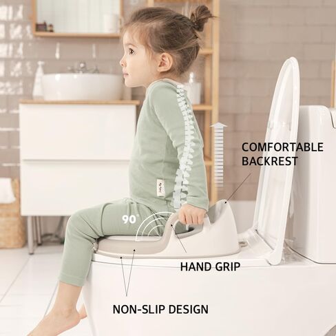 غطاء مقعد المرحاض للأطفال من مومن ليتل، مناسب للأولاد والبنات، مزود بمقابض، تصميم مضاد للانزلاق وواقي من الرذاذ in Kuwait