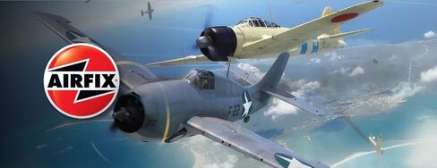 Airfix Grumman F-4F4 Wildcat & Mitsubishi Zero 1:72 Midway Dogfight مزدوجة الحرب العالمية الثانية نموذج بلاستيكي عسكري طقم هدايا A50184 in Saudi Arabia