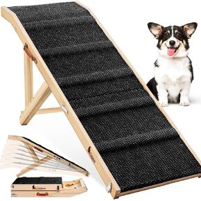 Dog Ramp for Couch, L49 W17 Foldable Pet Ramp for Small Large Dogs Cats, Dog Ramp for Bed Sofa Car SUV, High Traction with 7 Adjustable Heights 17.7" to 24" Up to 220LBS