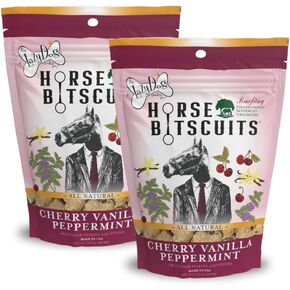 The Lazy Dog Cookie Co. Bitscuits, Horse Treats, Alfalfa, Flax & Peppermint, Pocket Size Biscuits for Horses & Ponies, All Natural Horse Cookies, Made in USA, 14 oz. Bag (Pack of 1)