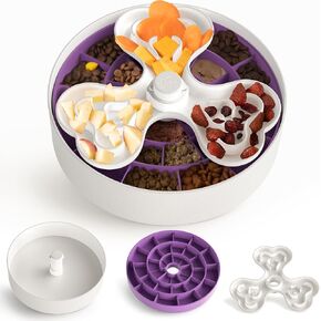 Slow Feeder Dog Bowls for Large Breeds, Detachable Design Dog Bowls with 4 Slow Feeding Modes, Suitable for Dry, Wet, and Raw Food, Stress Relieve and Dishwasher Safe