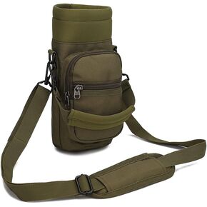 Water Bottle Pouch Multi-Purpose Hydration Waist Carrier Bag with Detachable Handle Strap &Shoulder Strap