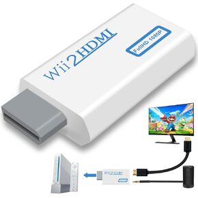 Wii HDMI Adapter,Wii Resolution Upscaler for 1080P Monitor,Wii to HDMI Converter Enhancer Picture Quality Amplifier Support All Display Modes of Wii Game Console (2M, for 1080P/720P Monitor Only)