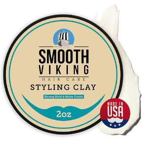 Hair Pomade for Men | Smooth Viking Pomade for Men Medium Hold & High Shine (2 Ounces) - Water Based Mens Hair Pomade for Straight, Thick and Curly Hair